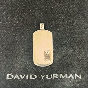 David Yurman Dog Tag .925 Sterling Silver